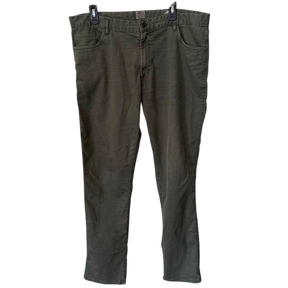 Faherty Brand Men's 38 Olive Green All Day Pique 5-Pocket Pants Straight Leg